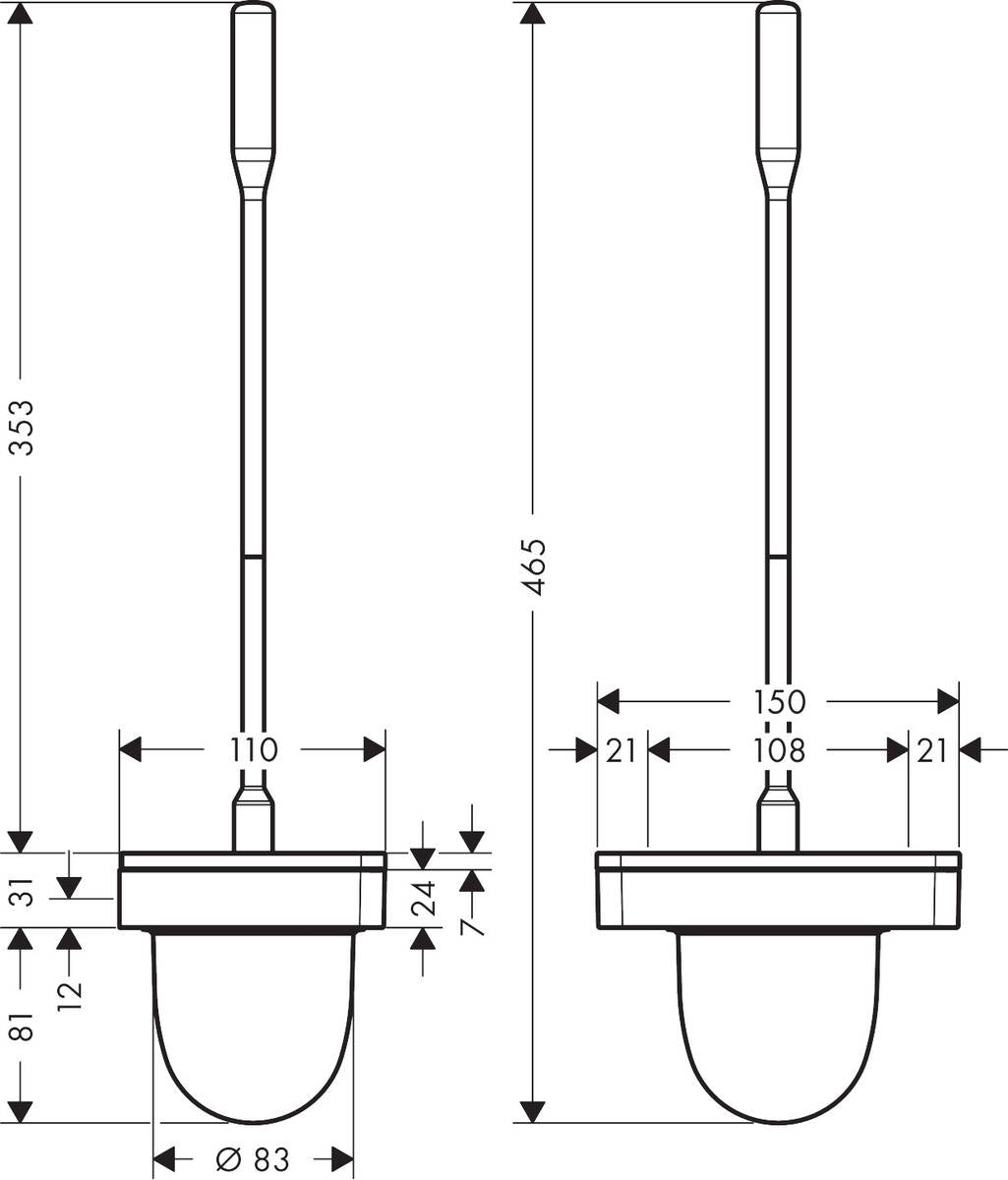 AXOR Universal Softsquare Πιγκαλ τοίχου 42835000