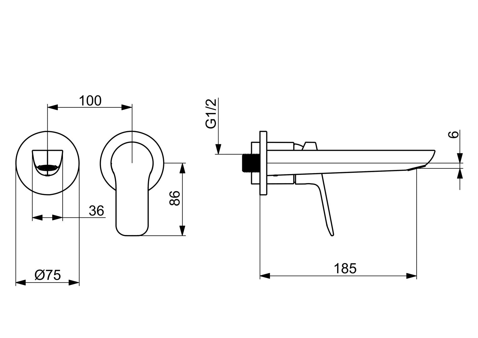 HANSA BASIC Εντοιχισμένη Μπαταρία Νιπτήρος