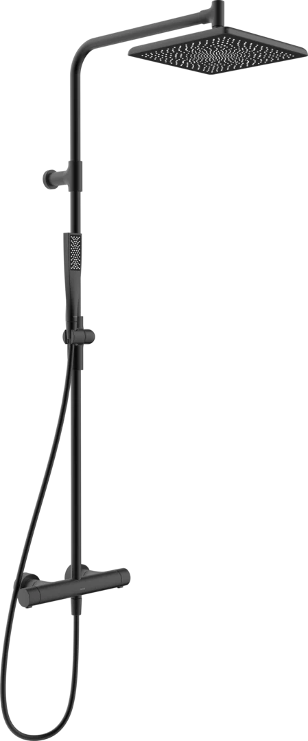 HANSA AURELIA Θερμοστατική Στήλη Ντούς με τετράγωνη κεφαλή Matt black