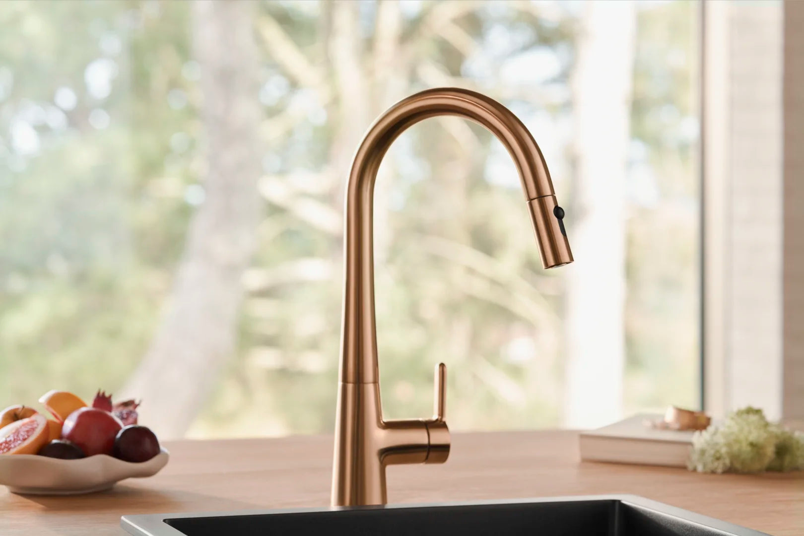 HANSA DESIGNO Μπαταρία κουζίνας με αποσπώμενο ντουσάκι 2 ροών Brushed bronze