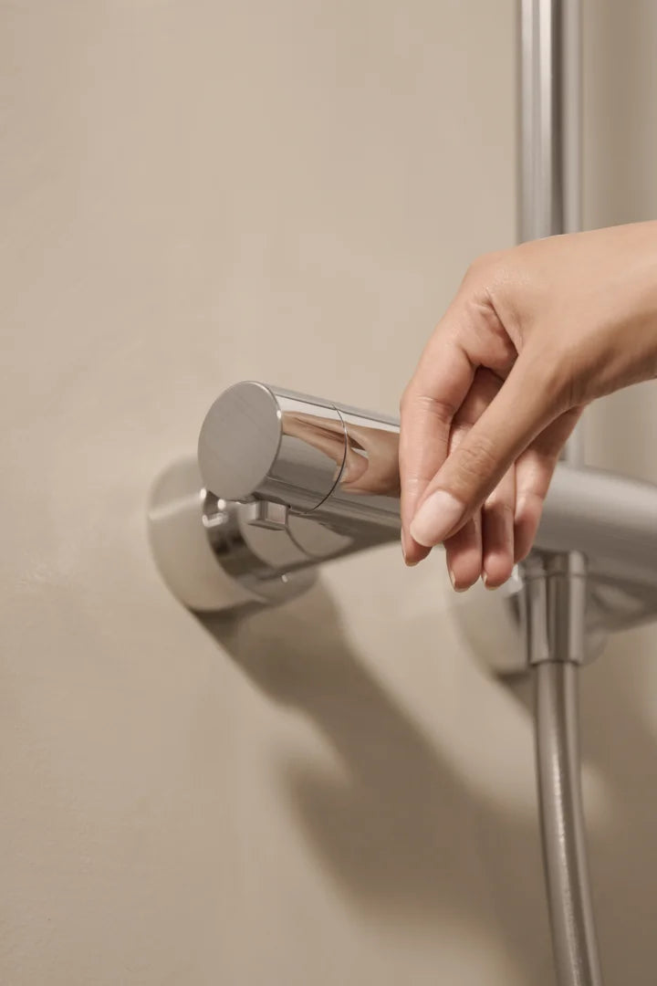 HANSA AURELIA Θερμοστατική Στήλη Ντούς με τετράγωνη κεφαλή Brushed steel