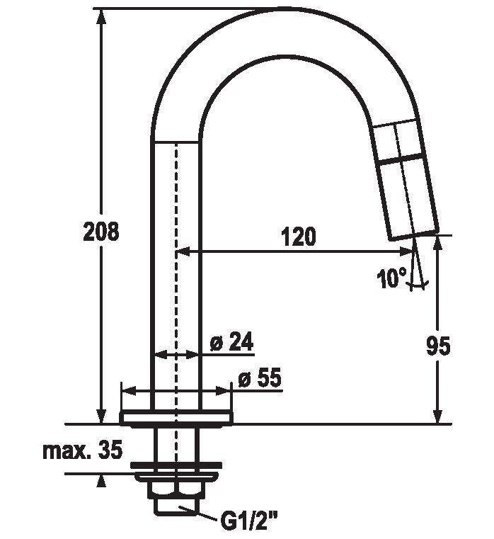 KWC επικαθήμενη μπαταρία μίας ροής με διακόπτη 124602