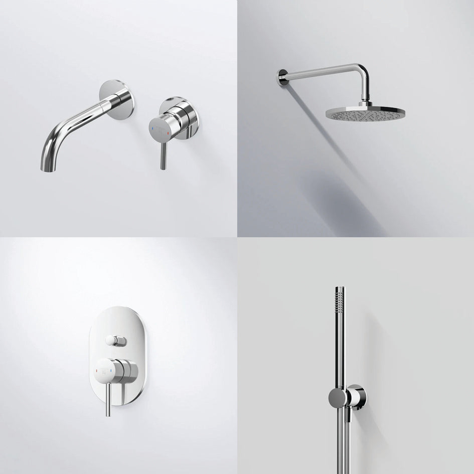 Σετ εντοιχισμού Νιπτήρος - Ντους Chrome