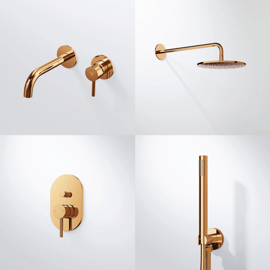 Σετ εντοιχισμού Νιπτήρος - Ντους Rose Gold