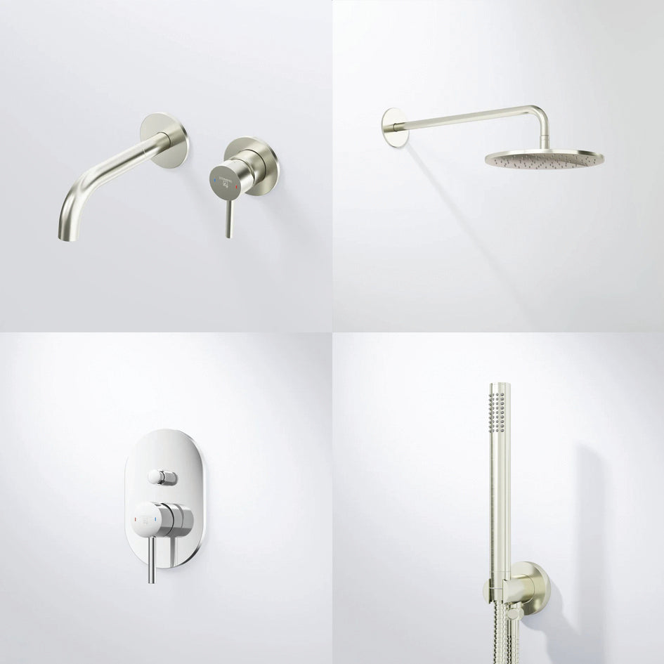 Σετ εντοιχισμού Νιπτήρος - Ντους Brushed Nickel