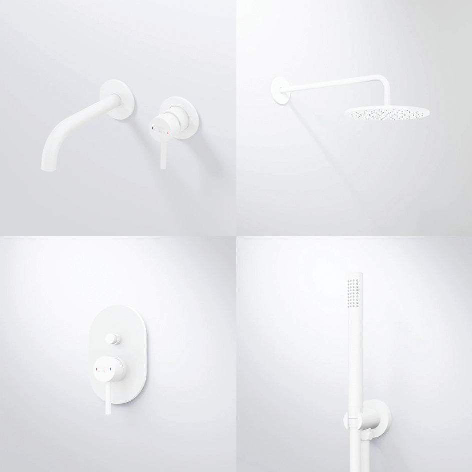 Σετ εντοιχισμού Νιπτήρος - Ντους White Matt