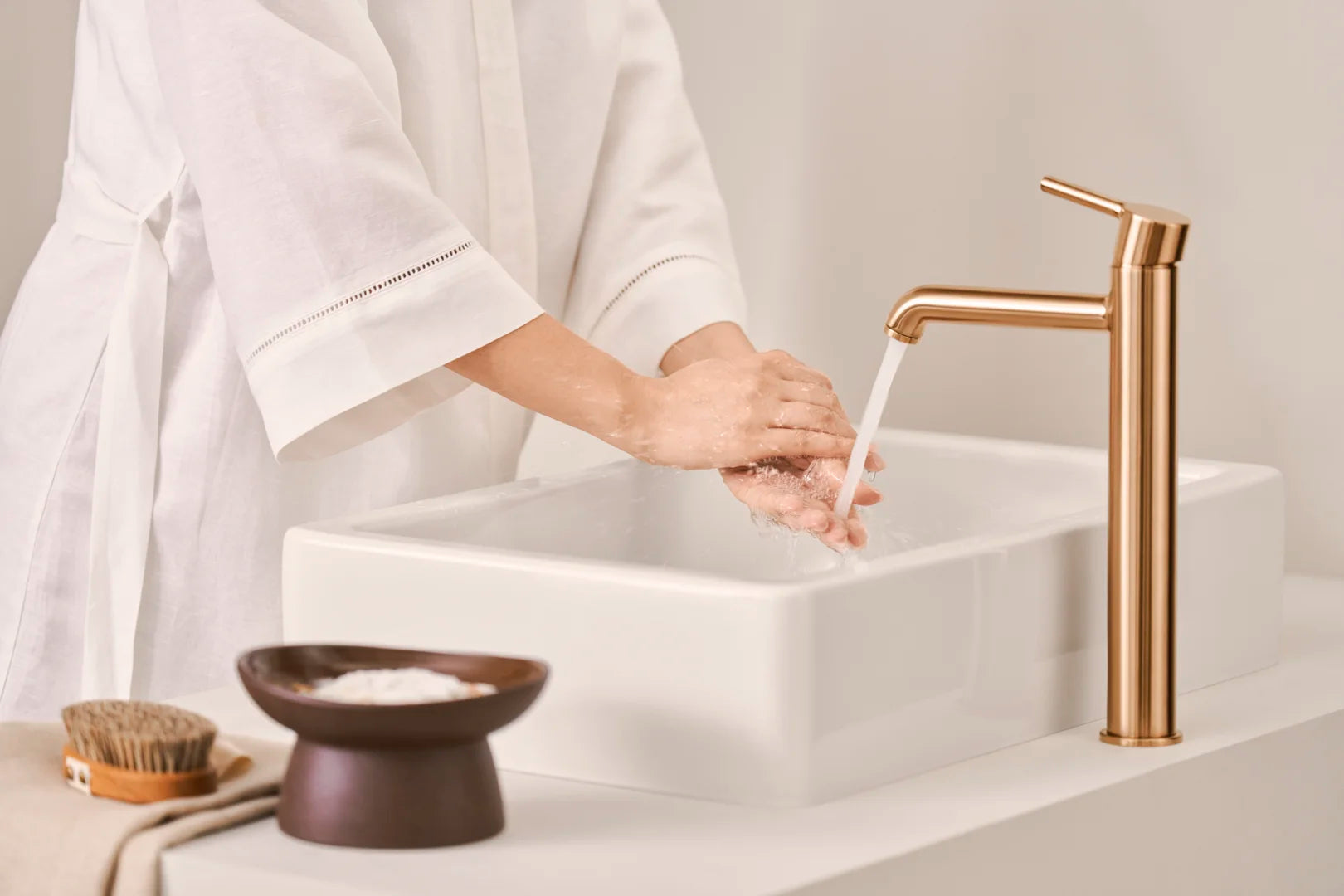 HANSA VANTIS Style Μπαταρία Νιπτήρος Ψηλή Brushed bronze