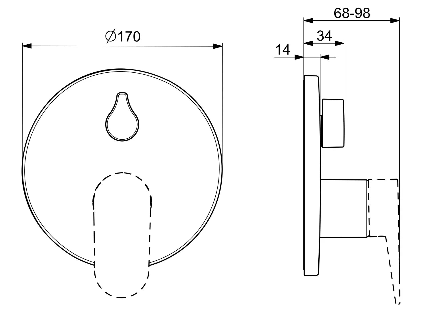 HANSA GENESIS Εντοιχισμένος μείκτης λουτρού 2 σημείων Matt black