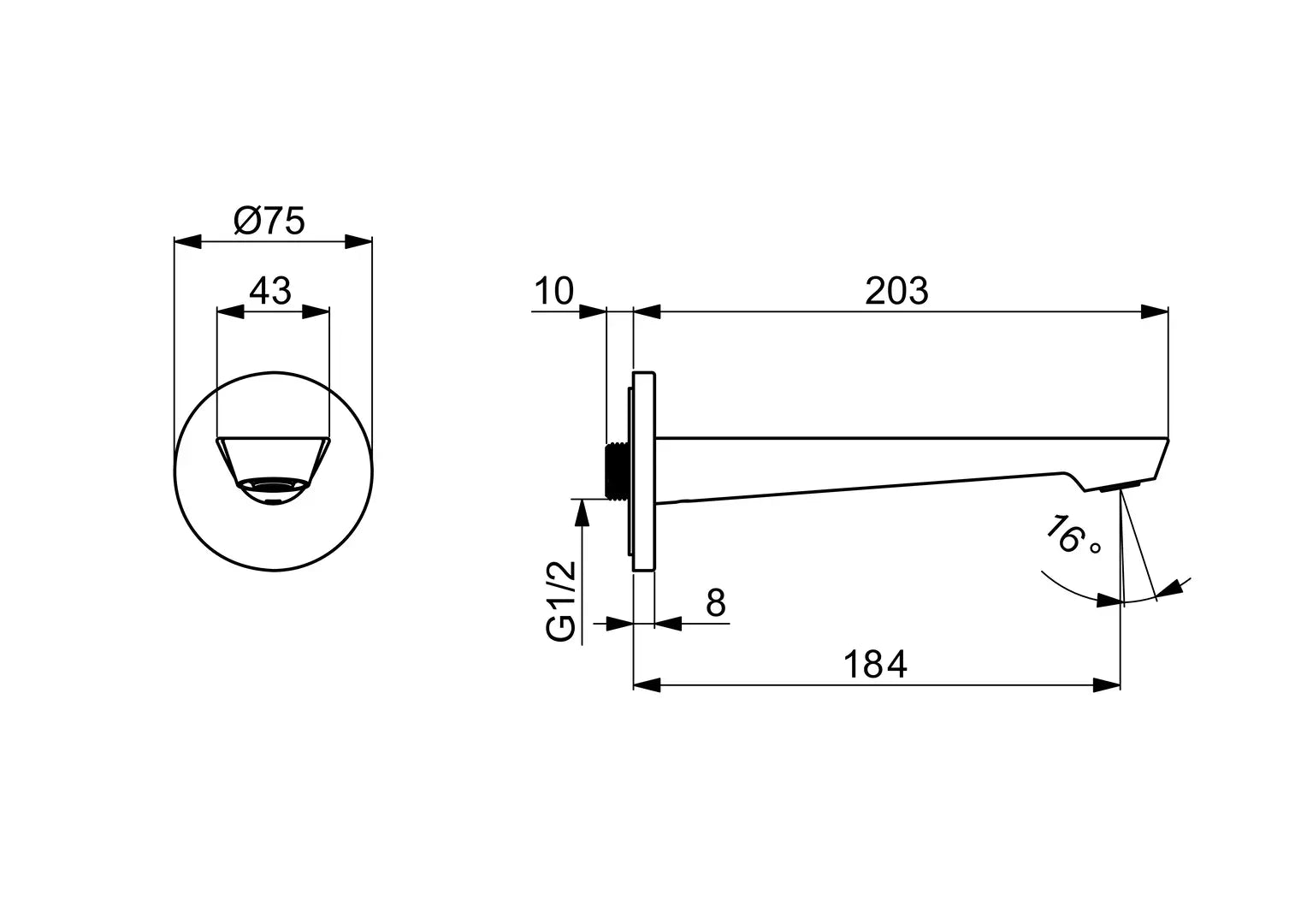 HANSA GENESIS Ρουξούνι L=180 Matt black