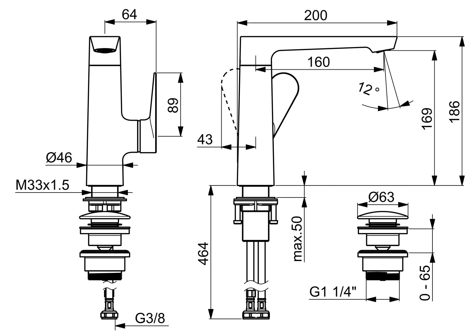 HANSA GENESIS Μπαταρία Νιπτήρος πλευρική λειτουργία Brushed steel