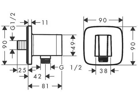 hansgrohe FixFit Παροχή στήριγμα white matt 26887700