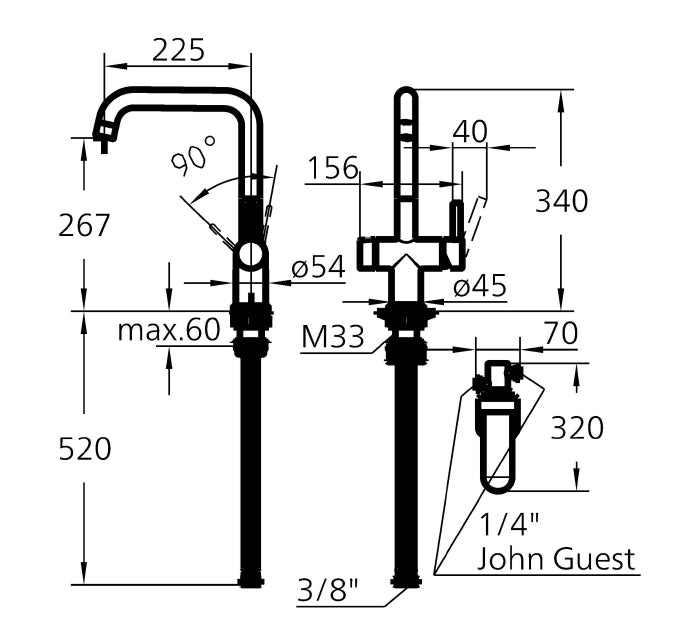 KWC ENIA E Stainless Steel Μπαταρία κουζίνας με Φίλτρο νερού