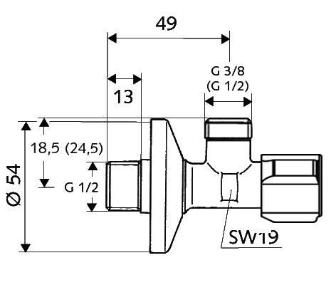 B2B Γωνιακός Διακόπτης Με Φιλτρο Schell COMFORT 1/2 - 1/2 054310699