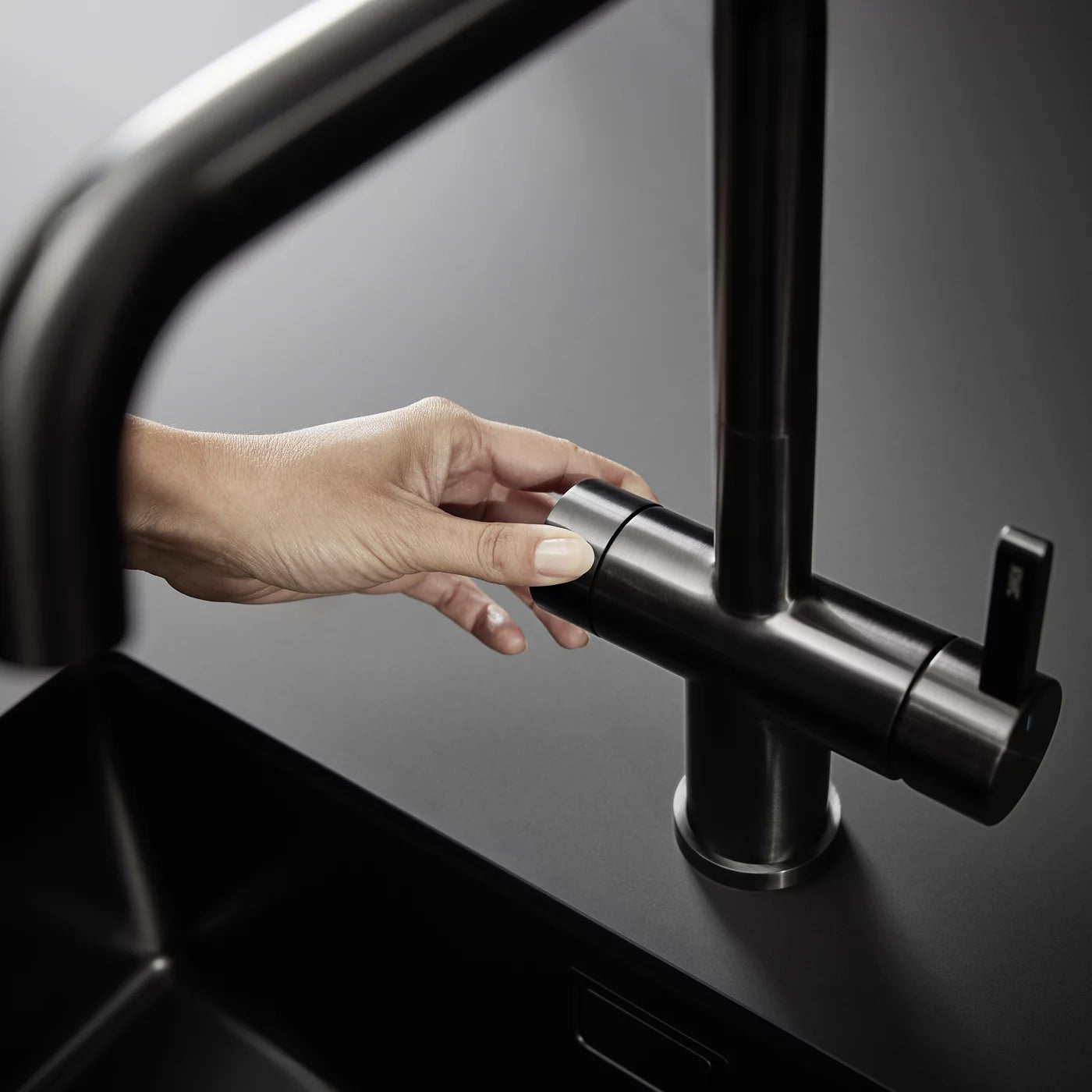 KWC ENIA E Stainless Steel Μπαταρία κουζίνας με Φίλτρο νερού