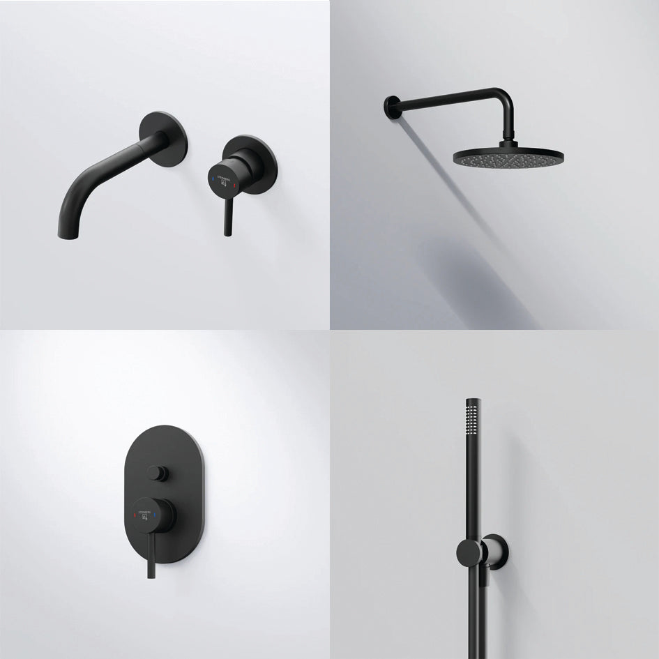 Σετ εντοιχισμού Νιπτήρος - Ντους Black Matt