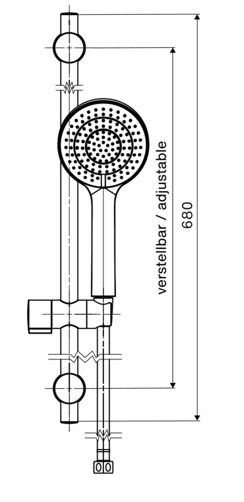 Διαστάσεις σετ ντους SCHELL 292080699 με συρόμενο στήριγμα