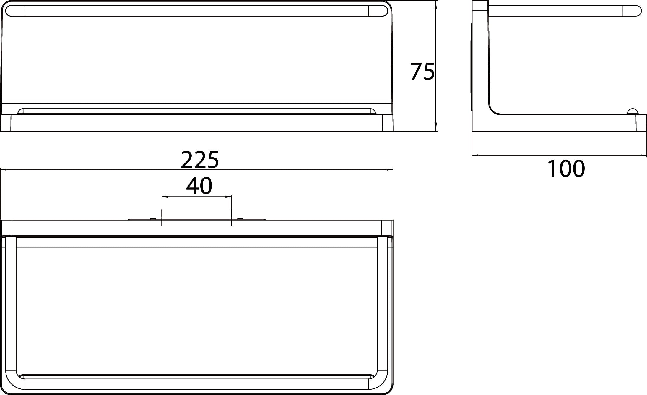 Emco Round Σαπουνοθήκη Τοίχου με Ράγα & Σύστημα Τοποθέτησης Χωρίς Τρύπημα (Glue System)