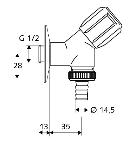 B2B Γωνιακός Διακόπτης Schell 1/2 - 3/4 033860699