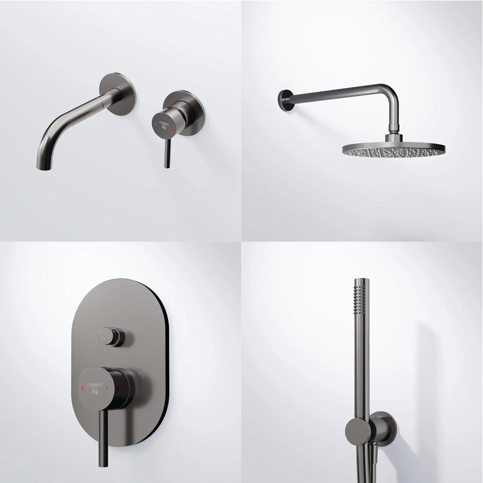 Σετ εντοιχισμού Νιπτήρος - Ντους Gun Metal