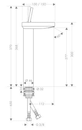 AXOR Starck X 280 Μπαταρία Νιπτήρος Ψηλή 10080000