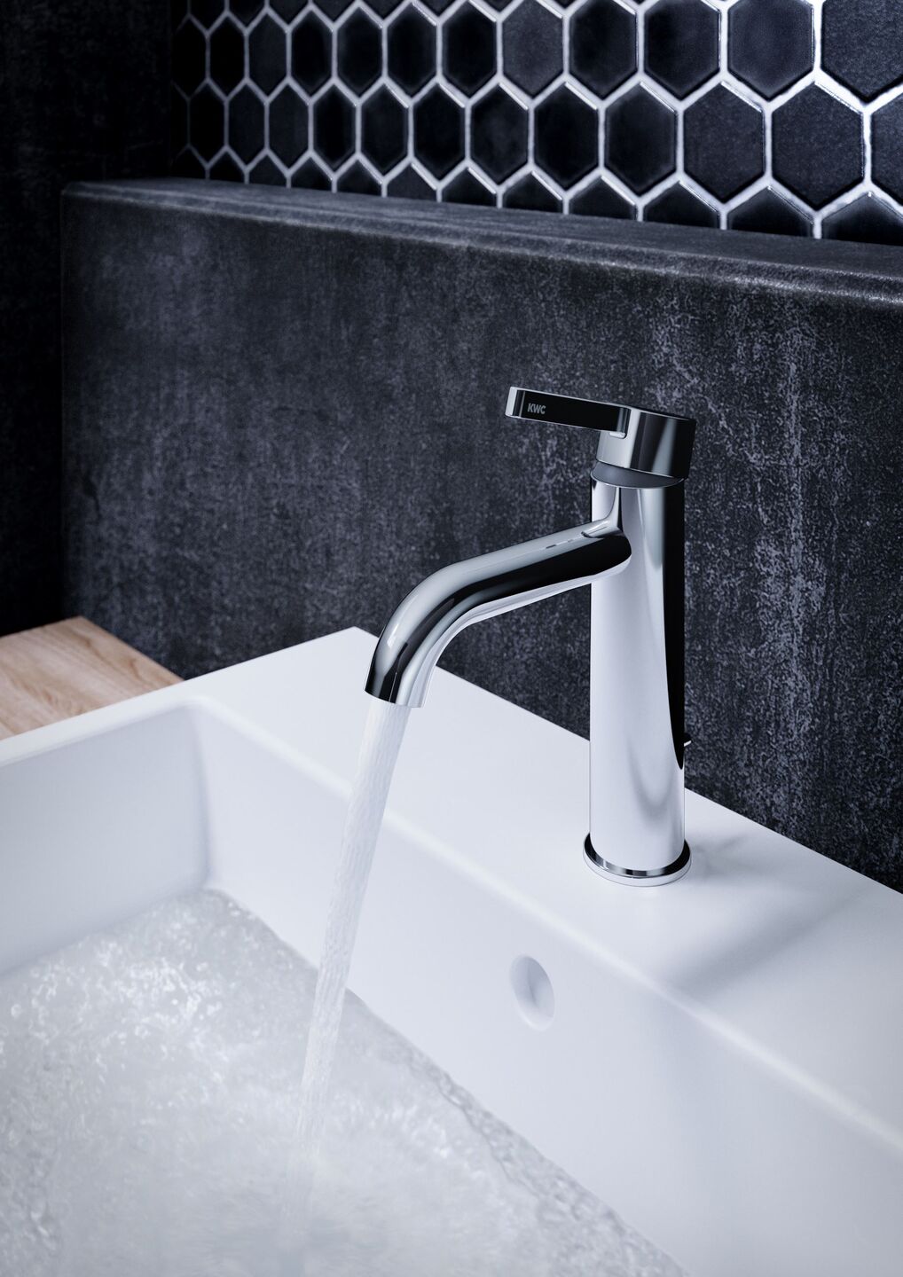 KWC BEVO Μπαταρία Νιπτήρος Long Spout