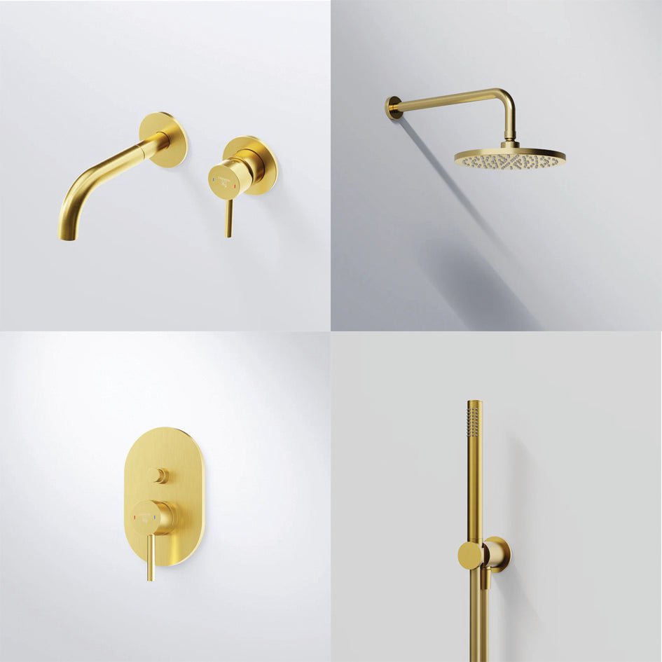 Σετ εντοιχισμού Νιπτήρος & Ντους σε Brushed Gold