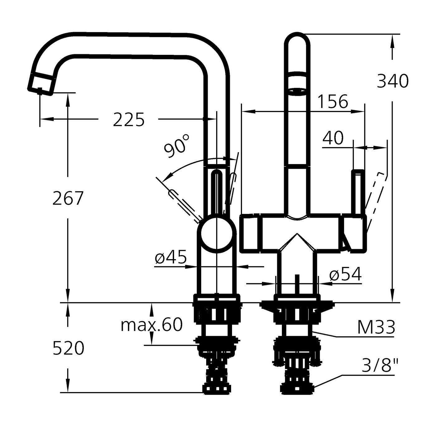 KWC ENIA E Ανοξείδωτη μπαταρία κουζίνας με δυνατότητα συνδεσης με Φίλτρο νερού