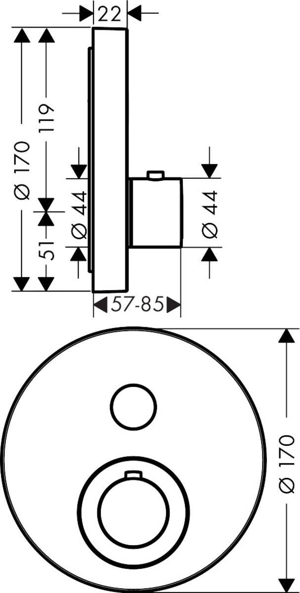 AXOR Shower Select Εντοιχισμένος Μείκτης 1 σημείου 36722000